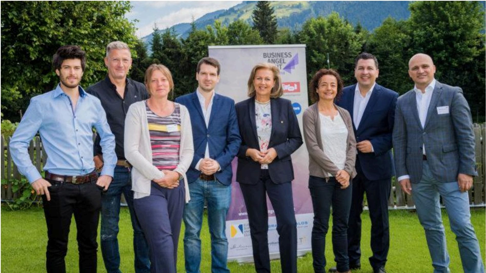 Delegation group portrait outdoors